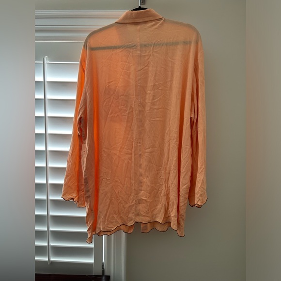 BALM WEARS slow fashion flowy top with 70s inspired scalloped trim; NWOT - Picture 4 of 8